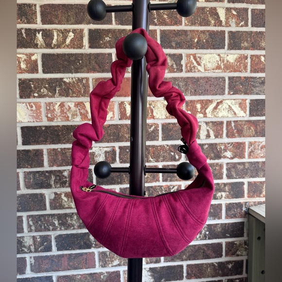 Handmade Vegan Suede Croissant/Crescent/Dumpling/Banana Bags Handbag Crossbody - Picture 3 of 15